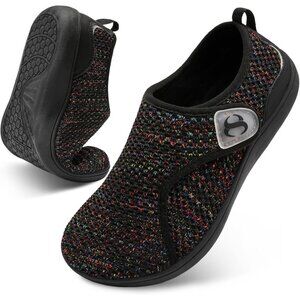 👑Women's Comfortable Walking Shoes Black Breathable Sneakers Closed Toe Pull On